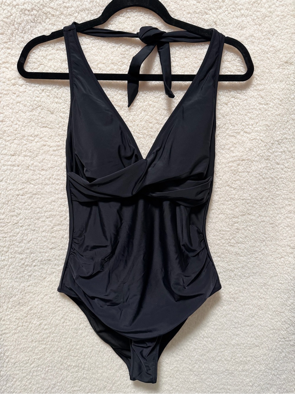 Classic Black Halter One-Piece Swimsuit NWOT